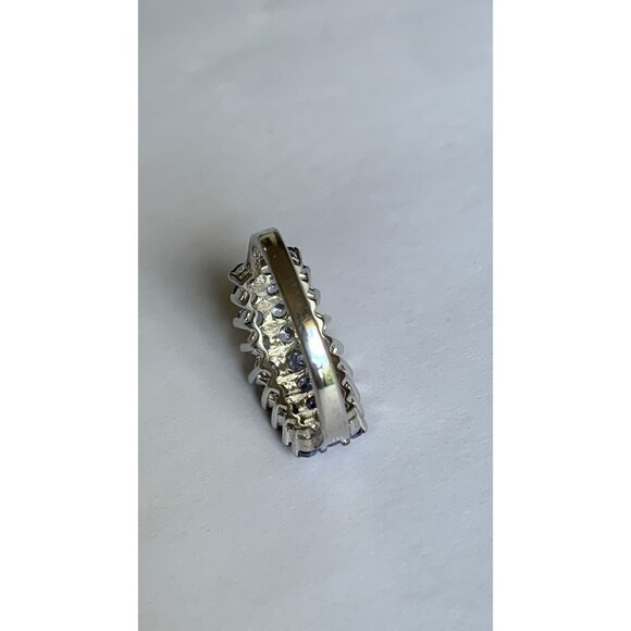 Purple Pyramid Ring Size 7 - 1.6 ct Lolite Rhodium Plated .925 Sterling Silver - Picture 5 of 8